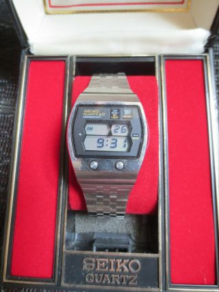Very Rare Vintage 1976 Seiko 0634 - 5001 Chronograph Lcd Watch