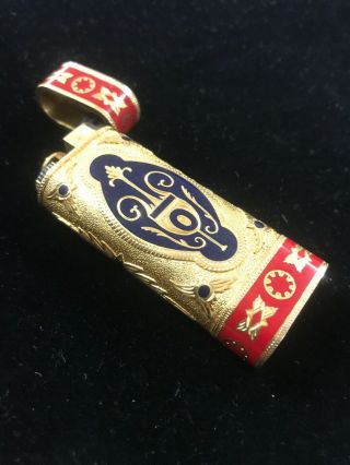 Vintage Les Must De Cartier Briquets Gold Red Navy Enamel Lighter Roy King Rare 2