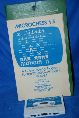 Radio Shack Trs - 80 Model I Assorted Vintage Cassette Games: Microchess 1.  5