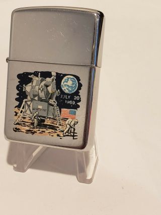 1969 Vintage Zippo Lighter Moon Landing Apollo 11 Lunar Module Town Country Nasa