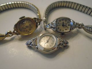 3 Vintage 14k Solid Gold Ladies Watches Lady Elgin Wittnauer Elgin 19 23j