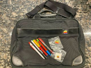 Vintage Apple Macintosh Briefcase/laptop Tote Bag 1980’s W/apple Pens And Pins