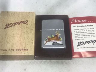 Vintage 1960 Town & Country Leaping Deer Prototype Test Sample Zippo Lighter 3