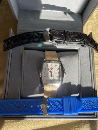 Michele Urban Mini 29 Stainless Steel Case Women Silver Wristwatch Diamond Hour