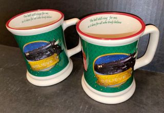 Set Of Vintage The Polar Express Christmas Large Coffee Cup Mugs 3d Train