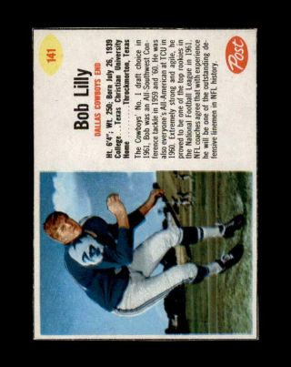 1962 Post Cereal Set Break 141 Bob Lilly Nm - Mt Or Better Gmcards