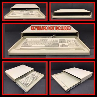 Vintage 22 " Metal Keyboard Drawer,  3.  5 " Monitor Riser Computer Desktop Over Desk