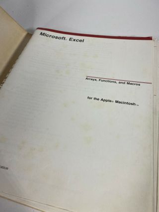 2X Vintage 1980s MICROSOFT EXCEL (FOR APPLE MACINTOSH) Guide Books RARE 2