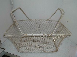 Vintage Antique Wire Metal Grocery Store Shopping Basket Woven