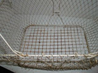 Vintage Antique Wire Metal Grocery Store Shopping basket Woven 2