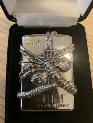 Zippo Solid Sterling Silver Alien - 20th Anniversary Limited Edition