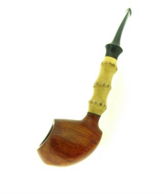 Peter Heding " Silver " Bamboo Pipe Unsmoked