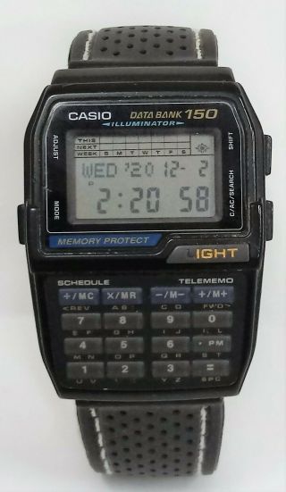 Vintage 1996 Casio Dbc - 150 Digital Data Bank Calculator Watch Module 1477