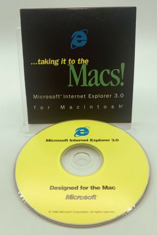 Vintage 90s Apple Mac 1997 Microsoft Internet Explorer 3.  0 Install Disc Cd - Rom