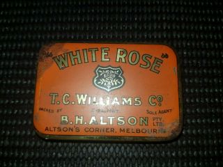 Vintage Empty 2 Oz White Rose Tobacco Tin
