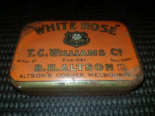 Vintage empty 2 Oz White Rose Tobacco Tin 2