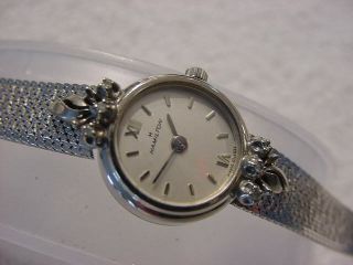 Vintage Gold Fd Antique Nos Art Deco Lady Hamilton Diamond Watch