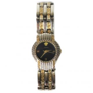 Vintage Gianni Versace Signature Stainless Steel Watch Gold Plated Medusa