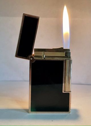 Vintage Lighter Dupont Ligne 2 Rose Gold Plated & Black Laque Very Rare