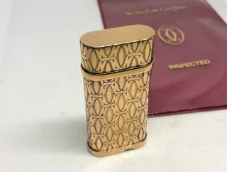 Cartier C De Decor 2c Gold - Plated Oval Lighter Rose Gold Ca120135 W Soft Case