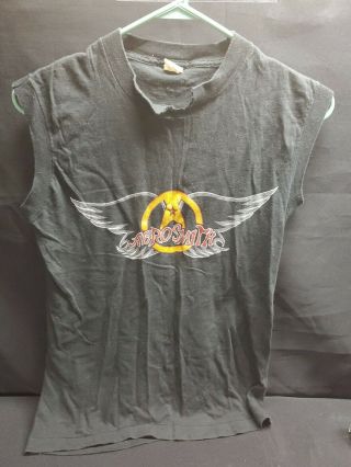 Vintage Aerosmith Back In The Saddle Tour 84 - 85 T - Shirt Size Small Black