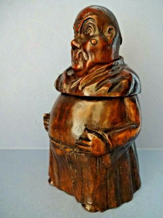 Late 19thc Carved Black Forest Tobacco Jar In The Form Of A Standing Monk.  C1890