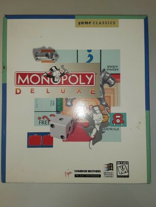 Monopoly Deluxe For Windows Version 3.  5 Virgin Games Ibm Pc 5.  25 " 3.  5 "