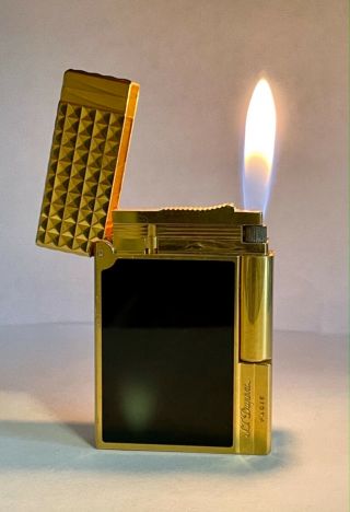 Vintage Lighter Dupont Gatsby Black & Gold Very Rare Very Good