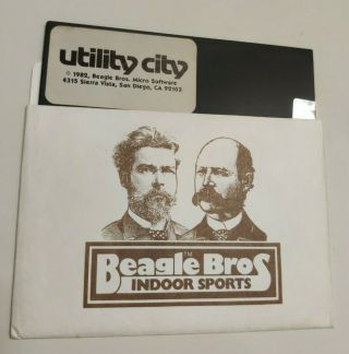 1982 Beagle Bros Utility City - Apple Ii Vintage 5.  25 " Floppy Vintage