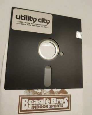 1982 Beagle Bros UTILITY CITY - Apple II Vintage 5.  25 