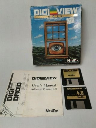 Digi View Gold 4.  0 Newtech Commodore Amiga 3.  5 Floppy Disc & Manuel