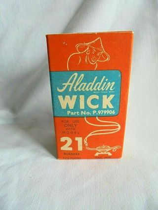 Vintage Aladdin Lamp Wick For Model 21 Burners & Cleaner Box