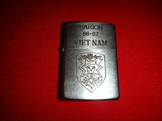 Vietnam War Year 1966 Zippo Lighter Saigon 66 - 67 Vietnam And Us Macv - Sog Logo