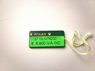 Ultra Rare Vintage Rolex Gmt - Master 116710ln Oyster Swimpruf Hang Tag