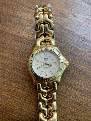 Ladies Tag Heuer Link Sel S/el 18k Gold Plated Watch - Beige Dial - Wg1330