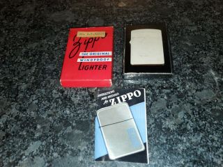 Vintage Zippo Lighter Red Script Empty Box And Papers Only