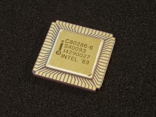 Vintage C80286 - 6 Intel Microprocessor Cpu Gold Nos Xlnt 80286 286