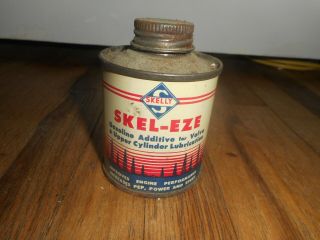 Vintage Skelly Skel - Eze 4 Oz Tin Motor Oil Gas Station Advertising Lubricant Can
