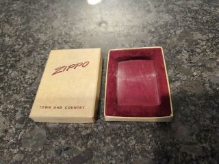 Vintage 50 ' s TOWN AND COUNTRY Woodgrain Phesant Box Enamel Zippo Lighter EMPTY 3