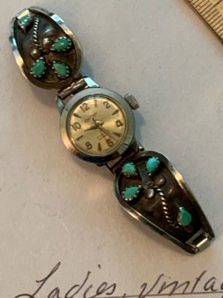 Ladies Vintage South West Steeling Turquoise Watch Band With Energic Watch Not W 2