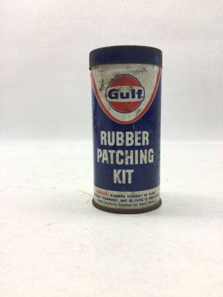 Vintage Gulf Oil Rubber Patching Kit Tire Patch Tin
