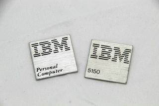 Oem Ibm Pc 5150 Personal Computer Front And Rear Brand Badges