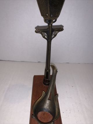 Vintage Wood Tobacco Pipe With Stand 3