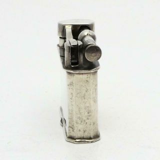 Vintage Mexican Sterling Silver Liftarm Lighter W/ Gold Filled Crest 71g - 2
