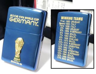 Fifa World Cup Germany 2006 Zippo Blue Titanium Mib 2005 Rare 450210c39