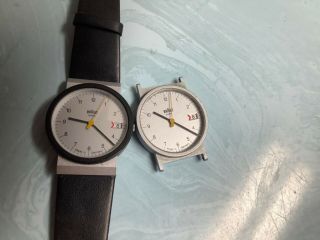 90s Braun Quartz Wrist Watch 3803 Aw 30 Lubs & 3802 Vtg Bauhaus Rams Germany