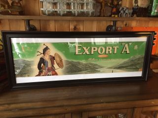 Export “a” Tobacco Cardboard Framed Advertising Piece