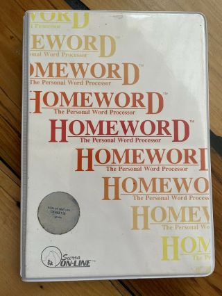 Homeword The Personal World Processor / Sierra On - Line Commodore 64 C64 / Disk