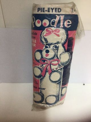 Lily Mills Crochet Bottle Cover Kit Pink Pie Eyed Poodle Dog Vintage 50s