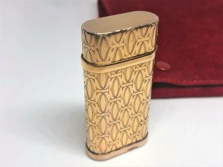 Cartier C De Decor 2c Gold - Plated Oval Lighter Rose Gold Ca120135 W Pouch
